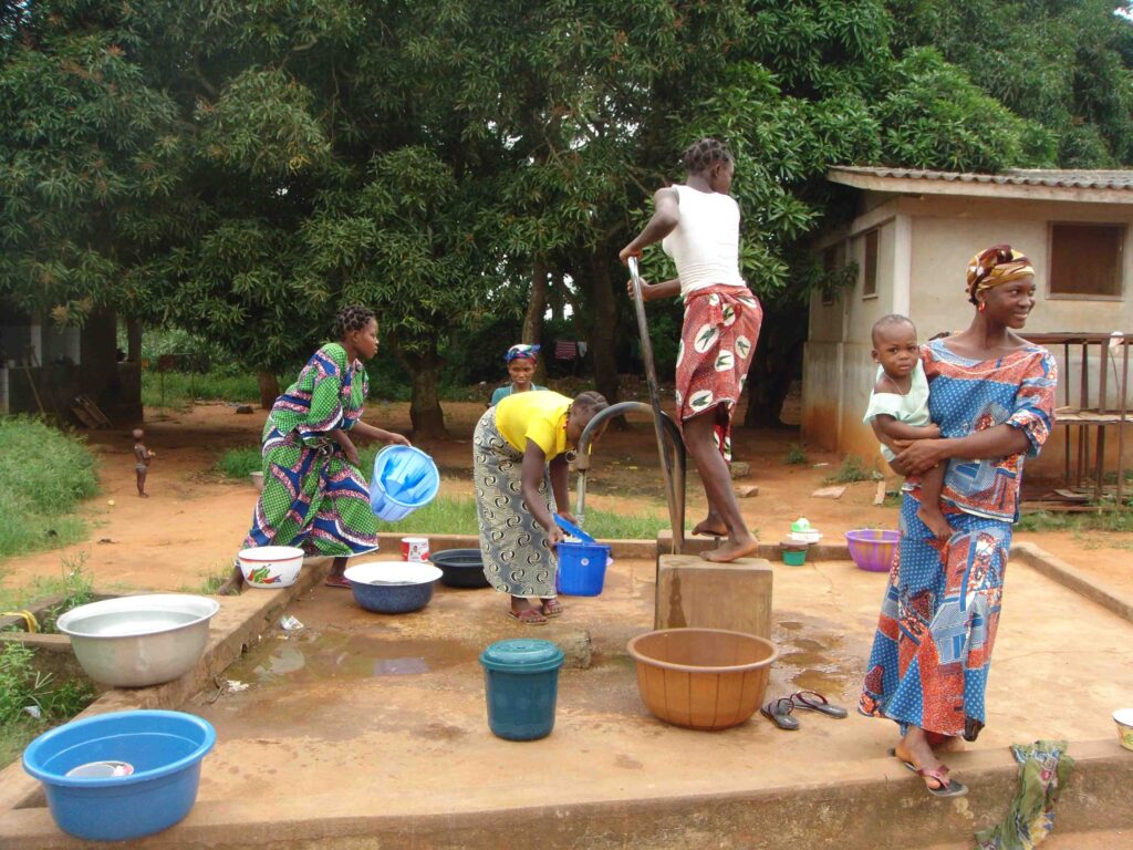 Hospital gathering water 